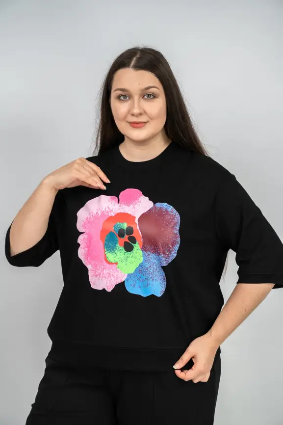 Лонгслив Цветы 25001 ЭТТОПЛЮС фото 25