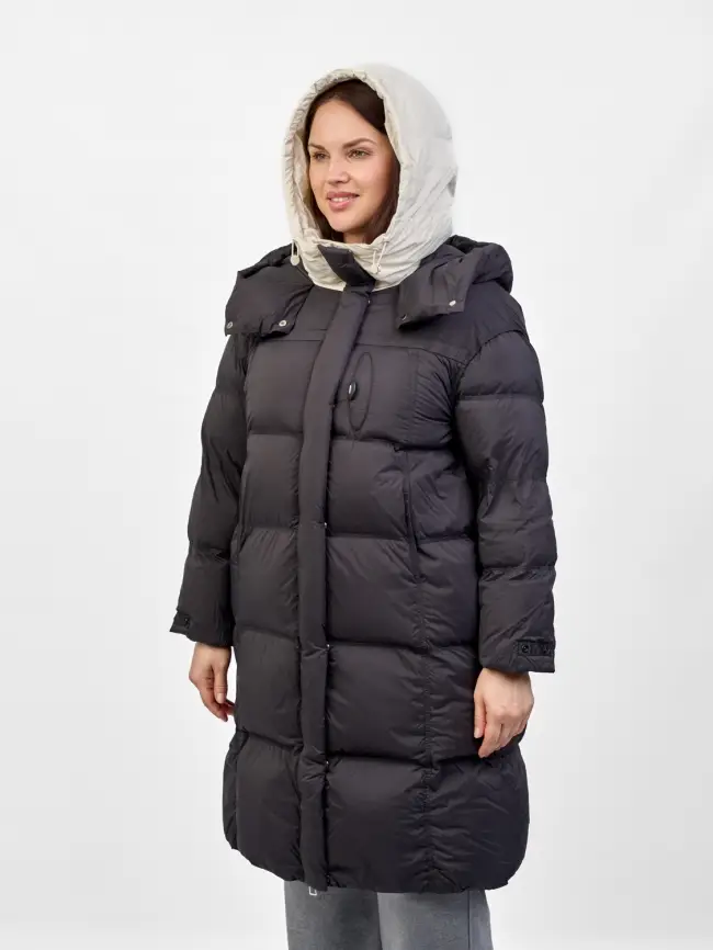 Пуховое пальто 8892 Размер 48-52 фото 36