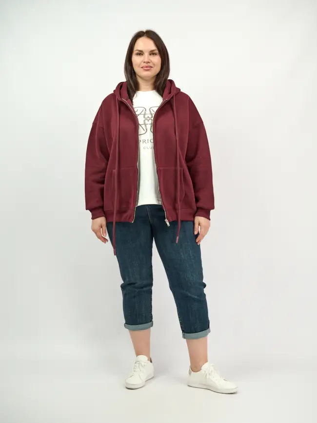 Худи зип утепленное оверсайз размер 50-58 506 фото 19