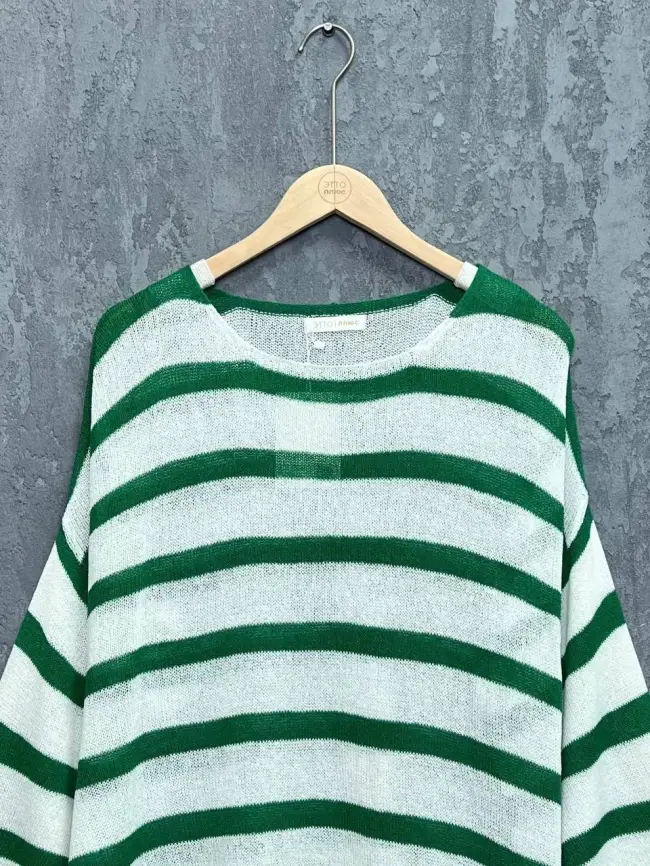 Джемпер облегченный в полоску ЭттоПлюс 25107 Размер 54-58 фото 25