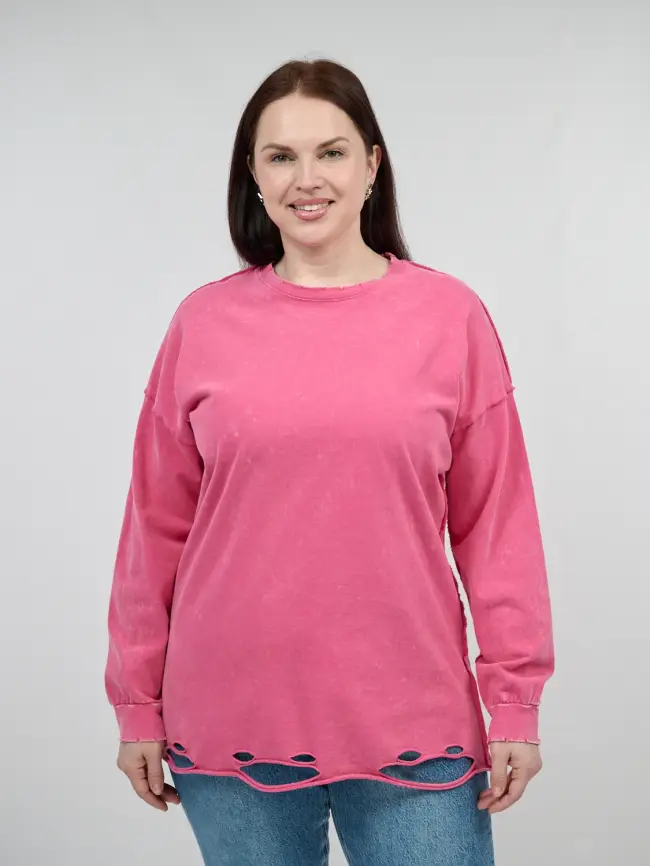 Лонгслив рваный 9938 Размер 50-56 фото 1