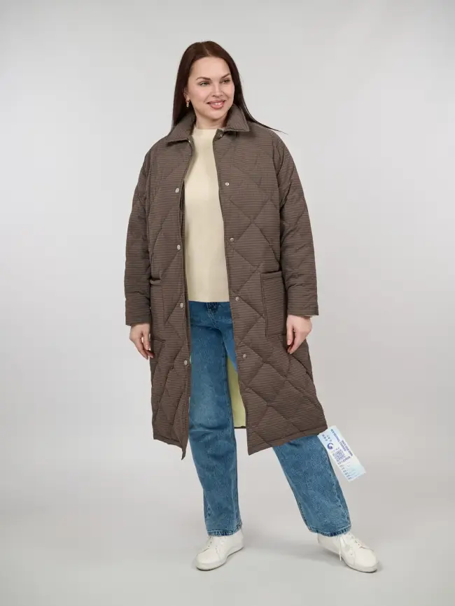 Пуховое пальто 61010 Размер 50-56 фото 16