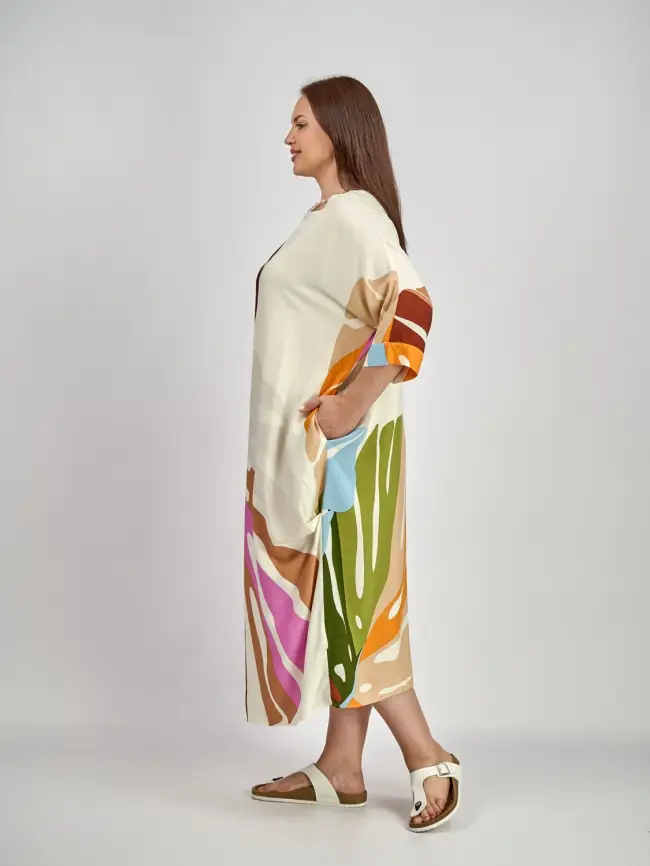 Платье лист Монстеры (молоко) ЭТТО ПЛЮС 2321-1 фото 7