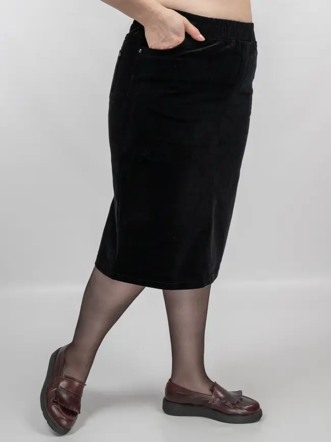 Юбка вельвет 33413 ЭттоПлюс Размеры 50-58 фото 9