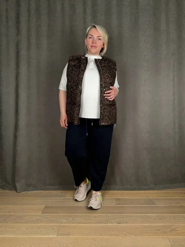Жилет теплый леопардовый 18401 Размер 48-54 фото 31