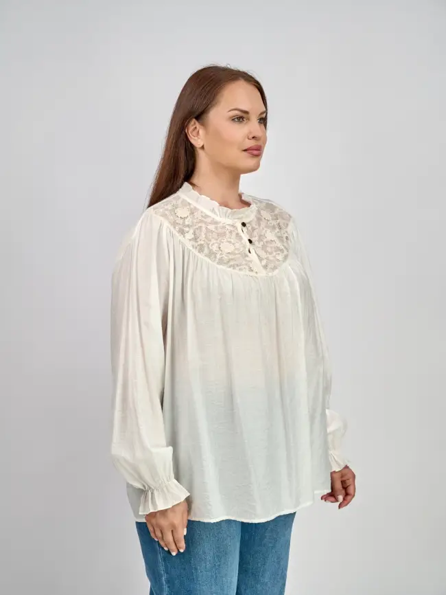 Блуза с гипюром 8013 размер 50- 58 фото 16