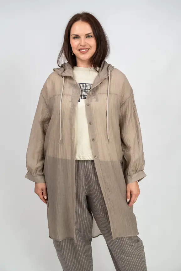 Пыльник рубашка удлиненный 9087 Размер 50-58 фото 1