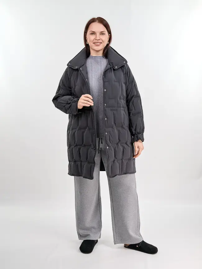 Пуховое пальто 6325 Размер 46-56 фото 41