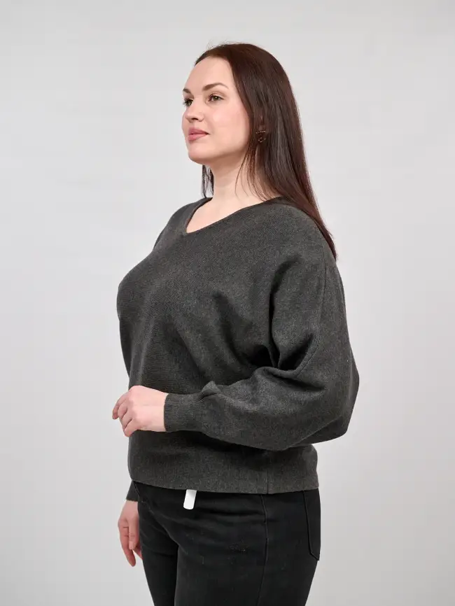 Джемпер с v-вырезом 2563 ЭттоПлюс Размер 50-58 фото 4