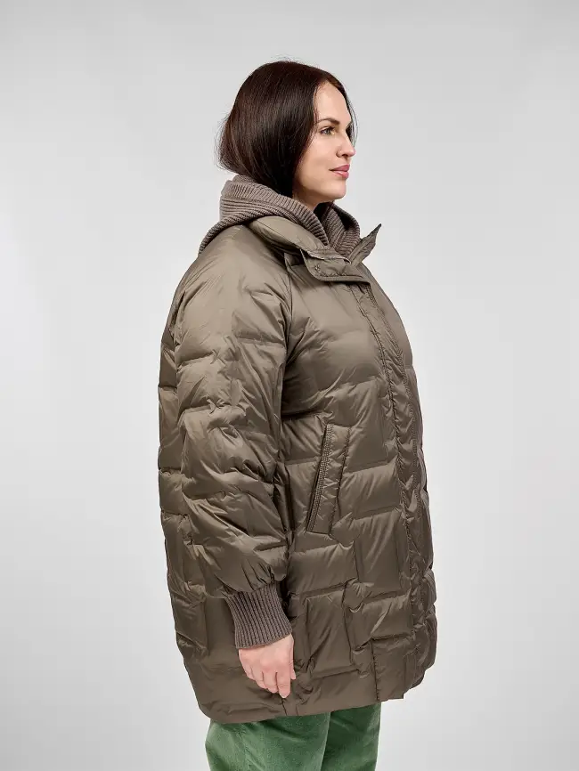 Пальто с вязаным капюшоном №2 8893 фото 9