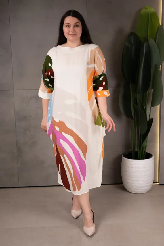 Платье лист Монстеры (молоко) ЭТТО ПЛЮС 2321-1 фото 8