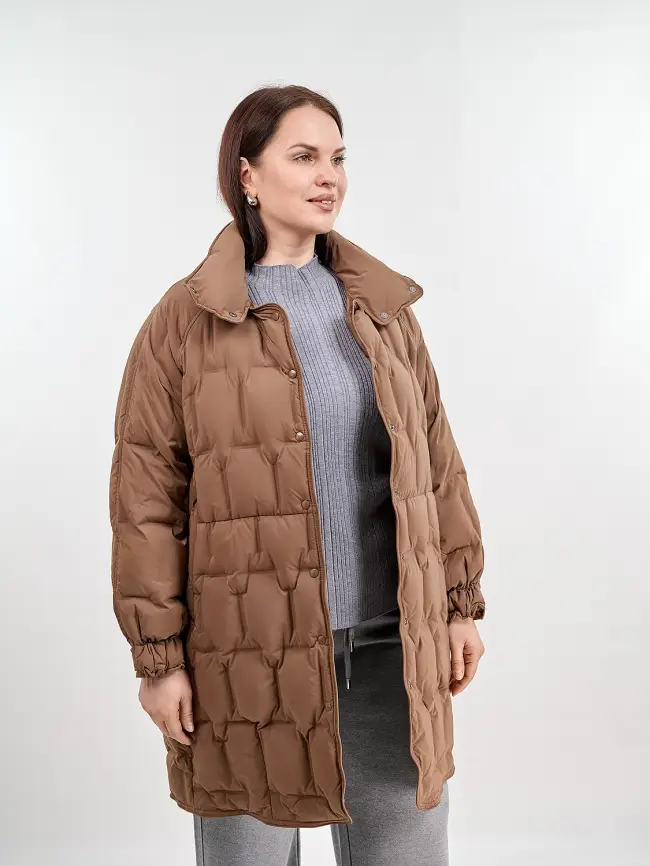 Пуховое пальто 6325 Размер 46-56 фото 23