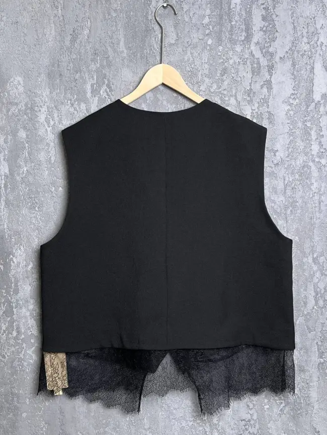 Жилет с кружевом 2131 Размер 50-58 фото 4