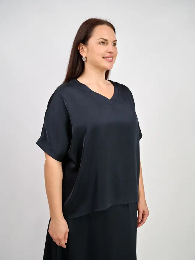 Блуза с v-вырезом ЭттоПлюс 1003 Размеры 50-58 фото 74