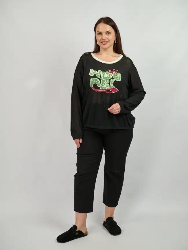 Джемпер с принтом 22717 размер 50- 58 фото 17