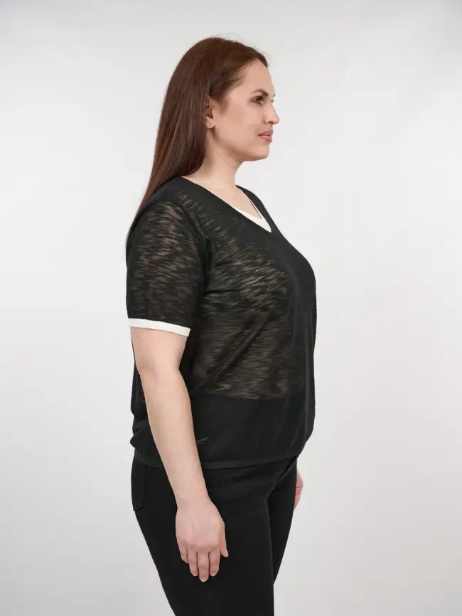 Джемпер короткий рукав 23066 размер 50- 58 фото 7