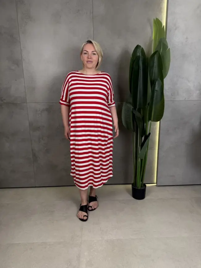 Платье в полоску ЭттоПлюс 0032 размеры 52- 56 фото 55