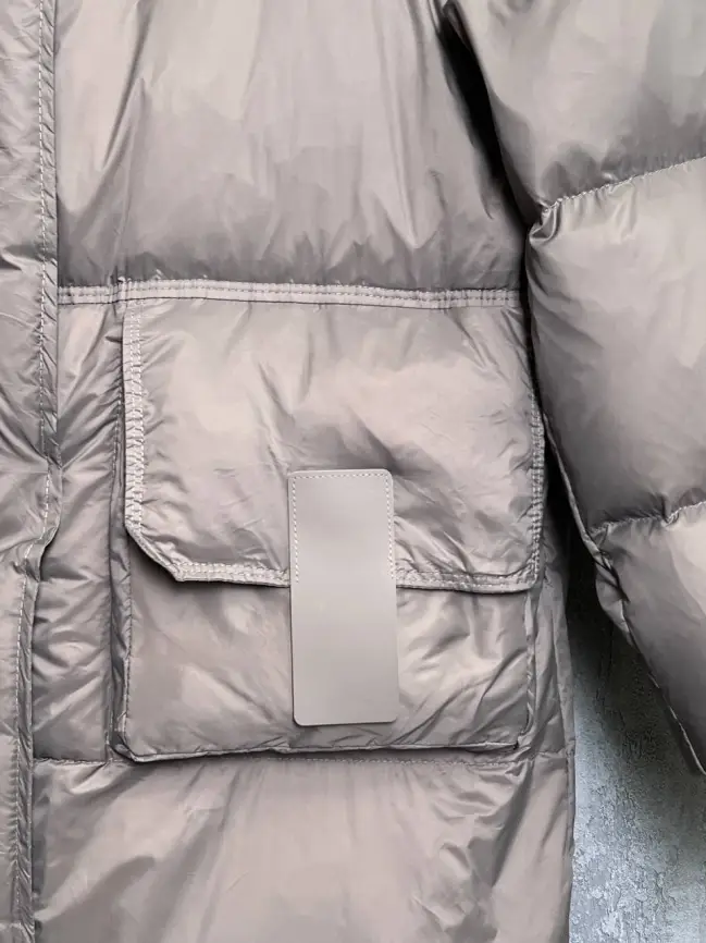 Пуховое пальто с кожаной вставкой 03741 фото 31