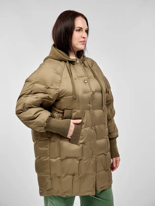 Пуховое пальто 6562 Размер 48-56 фото 42