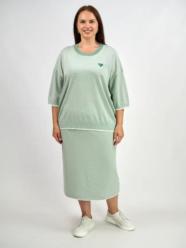 Юбка в полоску 52-58р. ЭттоПлюс 25416 фото 2